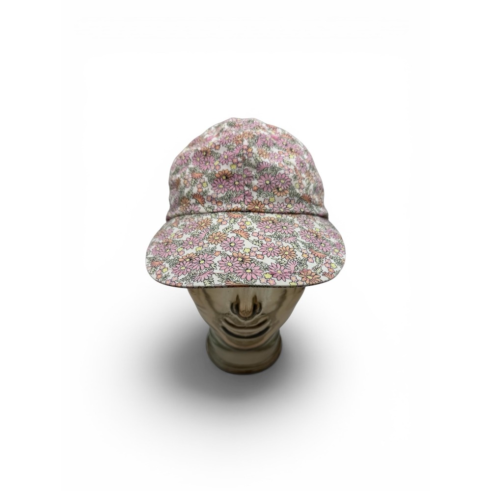 Vintage Talbots Floral Cotton Baseball Cap‎ Pink Orange Garden Print Adjustable